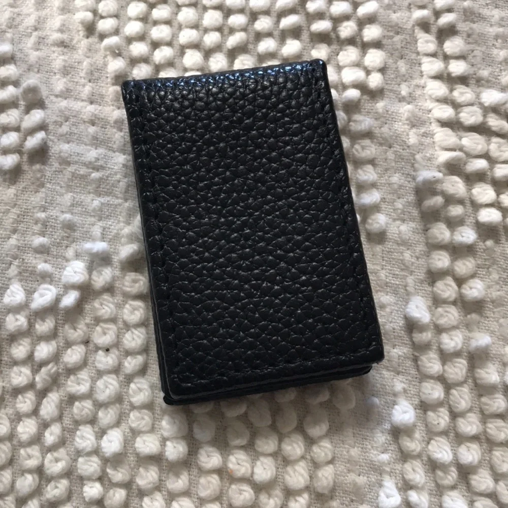 Black Leather Harley Davidson Magnetic Money Clip or Card Holder